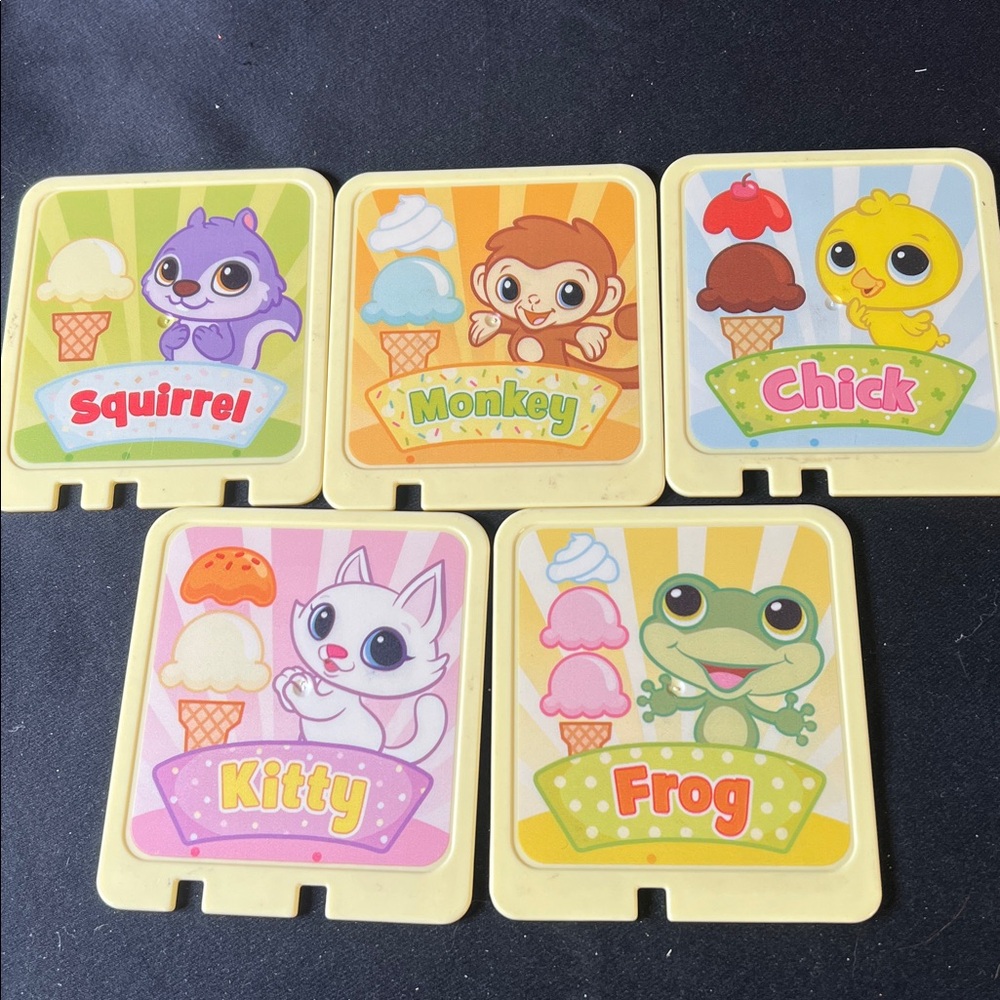 Leapfrog Scoop And Learn Ice Cream Cart Replacement Parts 2 Sided Cards Lot of 5